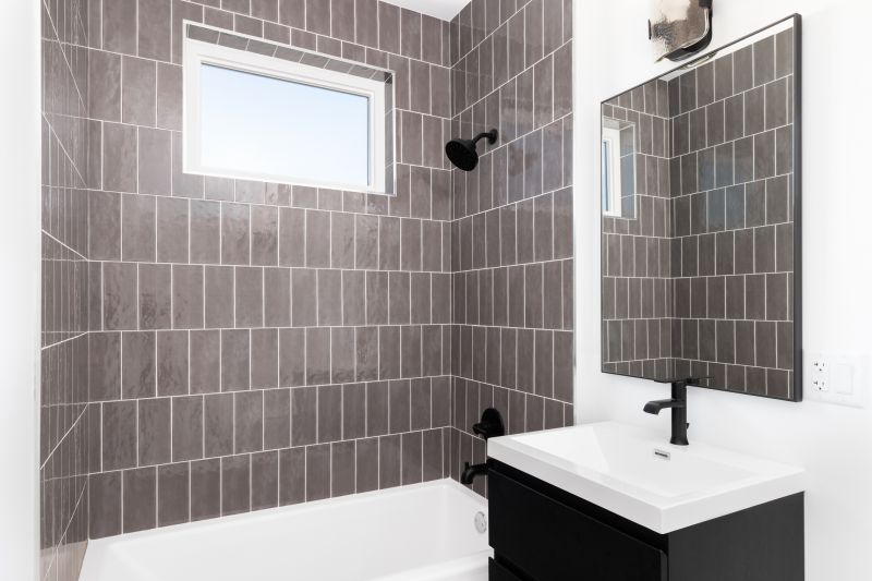 Bathroom with Textured Wall Tiles